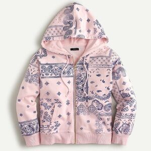 J. Crew Full Zip Bandana Hoodie Medium